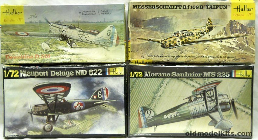 Heller 1/72 Nieuport Delage NiD-622 / Morane Saulnier MS-225 / Bf-108D Taifun / Dewoitine D-510 - SALE plastic model kit